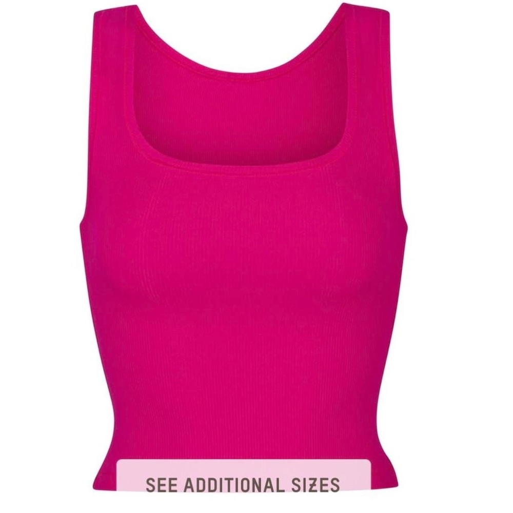 skims raspberry cotton ribbed tank